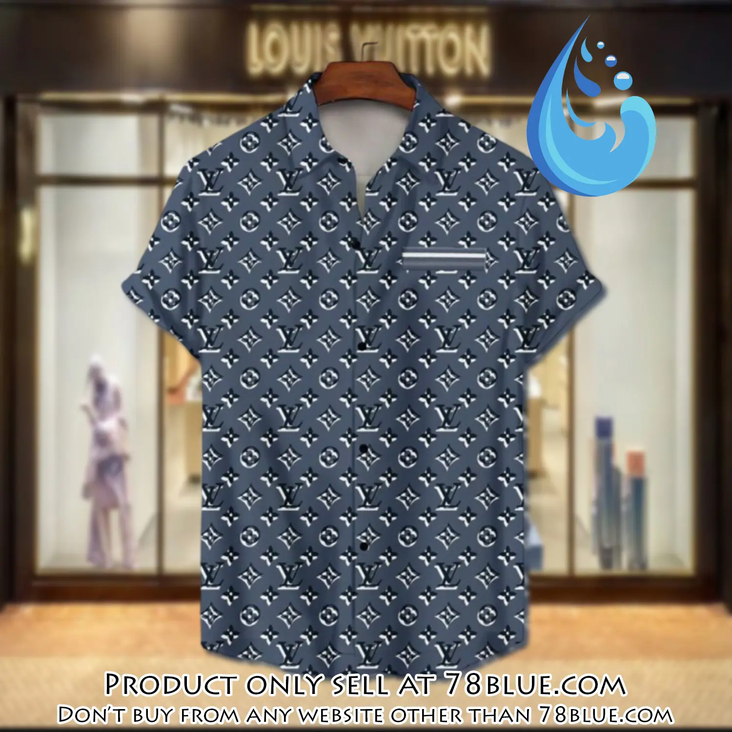 Lv louis vuitton luxury hawaiian shirt & short set lhs1200 78b0015320